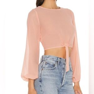 superdown jemma tie front shirt Color Peach Size S
